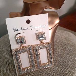 Square Rhinestone Earrings